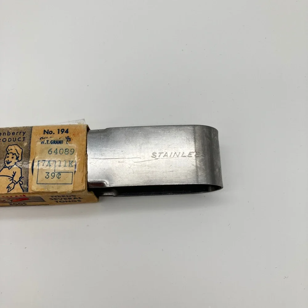 Kenberry Chef Tongs Vintage No 194 Silver Stainless Steel Serrated Ice Meat